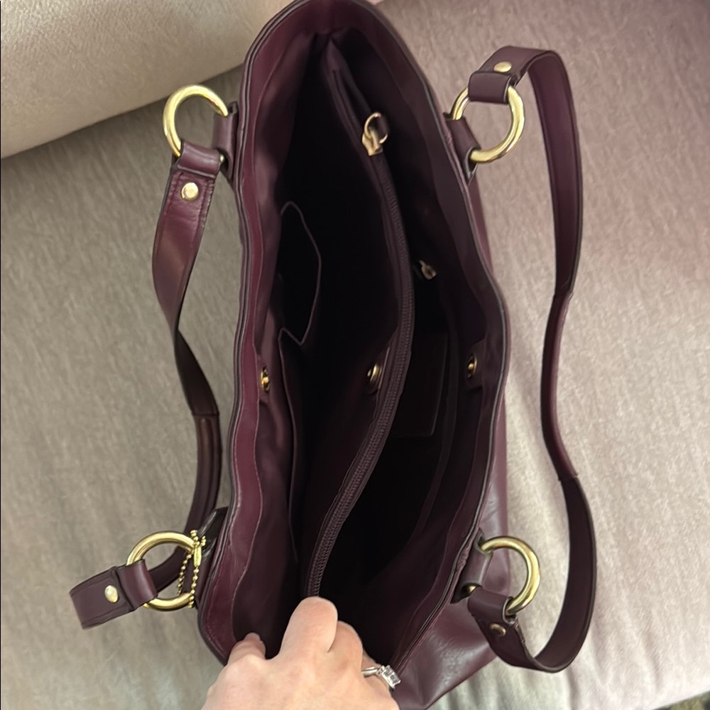 Coach Plum Purple Leather Shoulder Bag NEVER WORN - Picture 3 of 6